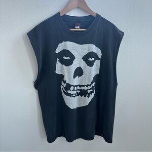 Vintage Black Misfits sleeveless punk t-shirt